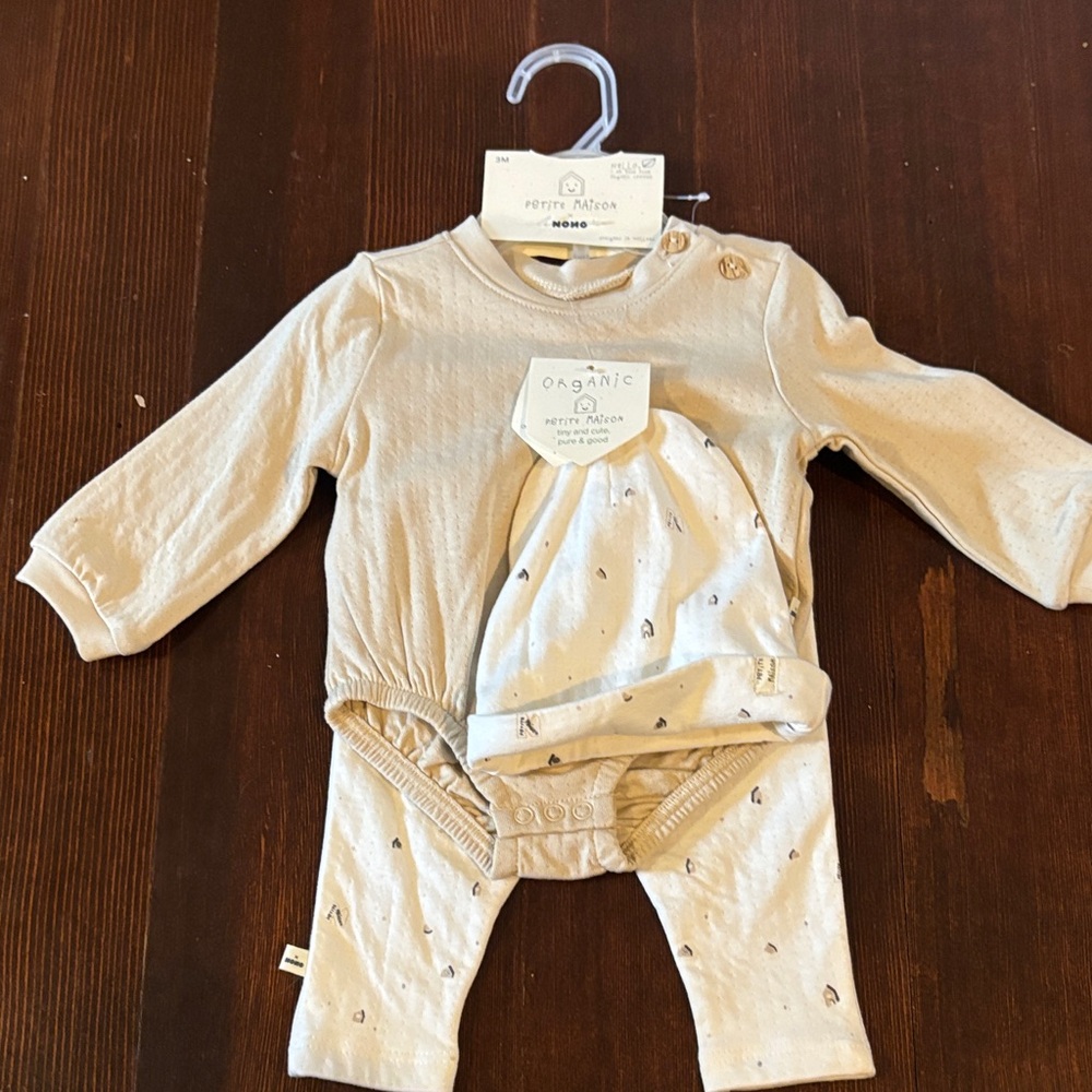 Neutral Beige Baby Outfit Set